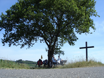 Pause am Kreuz